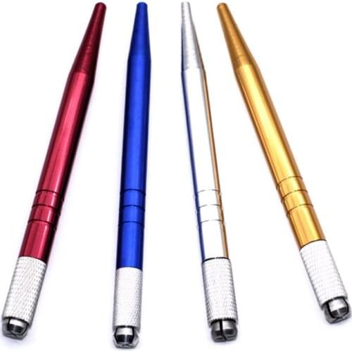 20pcs Aluminium Microblading Pen Manual Microblade Needle Holder Caneta Tebori Microblading Sobrancelha Eyebrow Tattoo Pen
