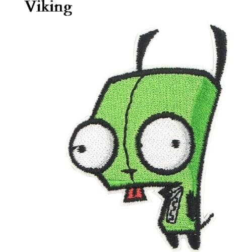 20pcs/set Alien Patch Stickers Cool Iron On Embroidered Patch Sewing Fabric Cartoon Appliques Backpack Decoration G0567