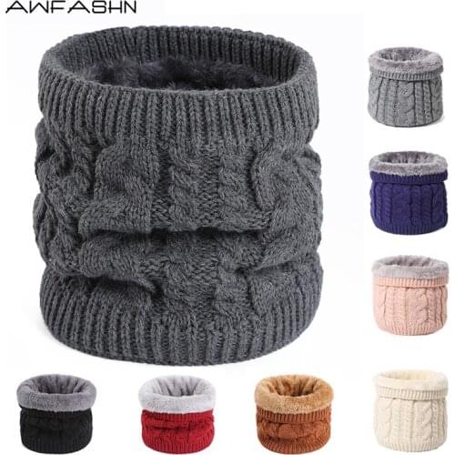 New velvet padded scarf ladies winter warm outdoor ski unisex windproof and cold casual scarf twist knitted scarf wholesale 2020