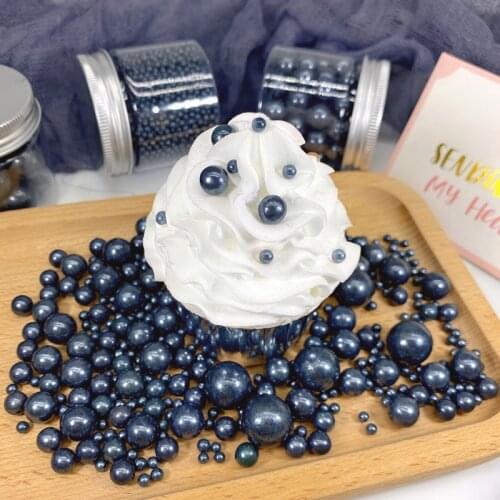 50g Edible Black Pearlescent Sugar Beads Cake Decoration Fondant DIY Black Pearl Ball Cake Sprinkles Free Shipping
