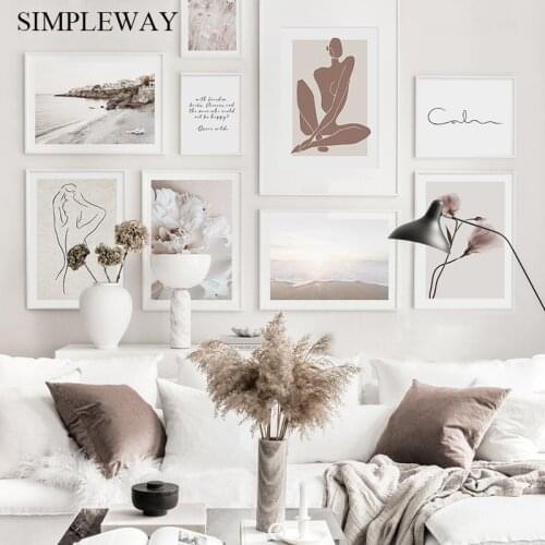 Bohemia Nature Landscape Canvas Poster Nordic Women Abstract Wall Art Print Flower Painting Simplicity Picture Home Decoration