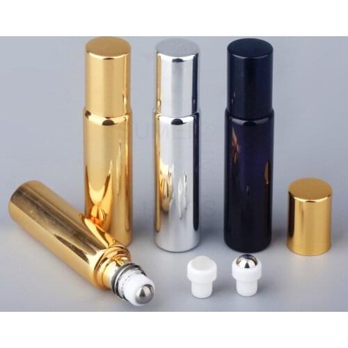 5ml/10ml Essential Oil Bottle UV Electroplating Roller Bottle Portable Perfume Bottle Cosmetic Roller Bottle Packaging Wholesale