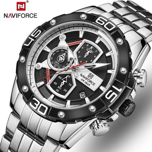NAVIFORCE Mens Watches Brand Top Luxury Sport Casual Chrono Luminous Waterproof Fashion Clock Quartz Men Watch Relogio Masculino