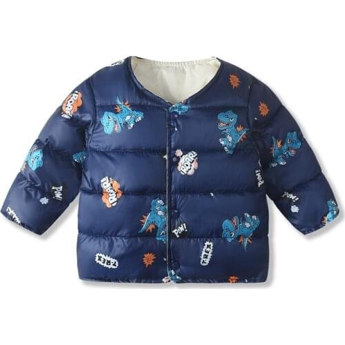 2020 Hot Autumn Winter Children Cartoon Print Down Jackets For Girls Warm Kids Down Coats For Boys 9m-5t Years Outerwear Clothes