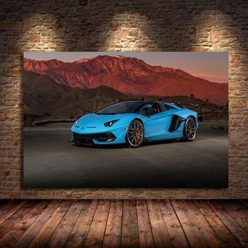 Lamborghiny Aventadoro Roadster Art Poster And Print Wall Art Wall Picture Canvas Painting Home Decor For Living Room frame
