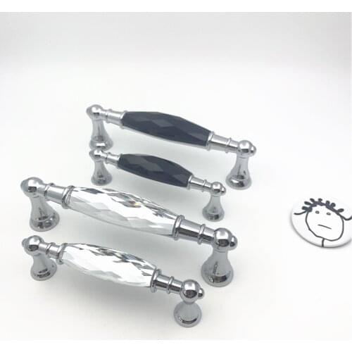 LCH Hole Pitch 96mm 128 Modern Style European style Sparkling Long Crystal Cabinet Handle Dresser Knob Cupboard Door Pull