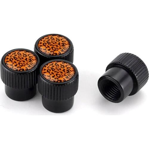 Leopard Print Car Tire Valve Caps Wheels Tyre Valve Stem Cap Anti-theft Cover Motorcycles Automobiles Trucks Bicycle Accessories