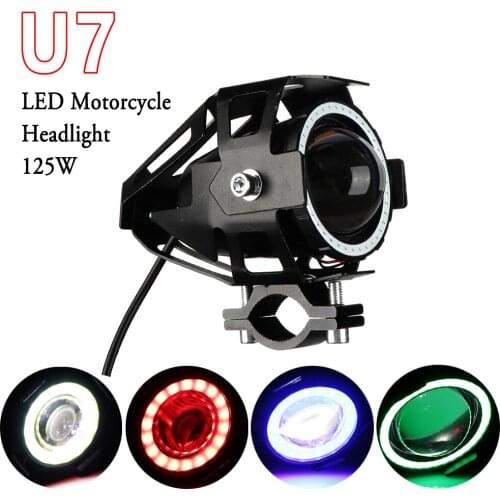 125W U7 Store Motorcycle Angel Eyes Headlight spotlights auxiliary bright LED bicycle lamp accessories car work Fog light df