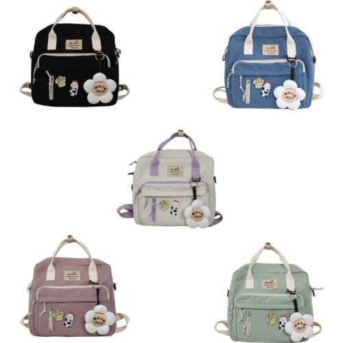 Multifunctional Lovely Women Backpack Shoulder Bags Handbag Teenage Girl Ring Buckle Portable Travel Messenger Bag Wild 066F