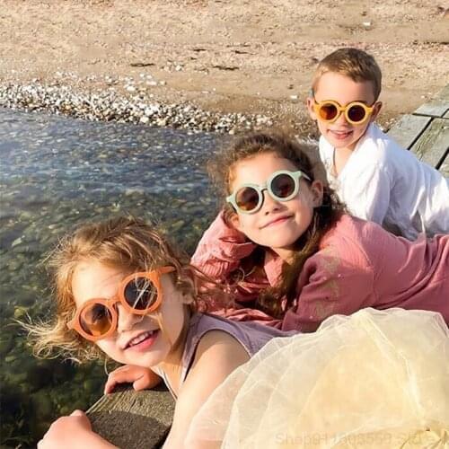 GOZLUGU Fashion Round Kids Sunglasses Girls Boys Glasses Baby Outdoor Goggles UV Protection Vintage Sunglasses Children Eyewear
