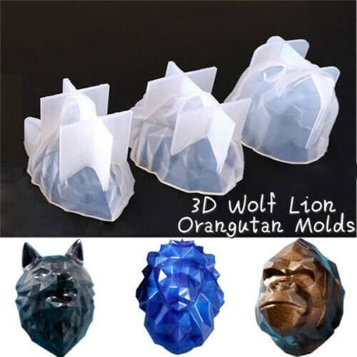 3D Wolf Orangutan Lion Head Shape Molds Resin Mold Silicone Mold Epoxy Mold DIY Mould Cake Decoration Tools