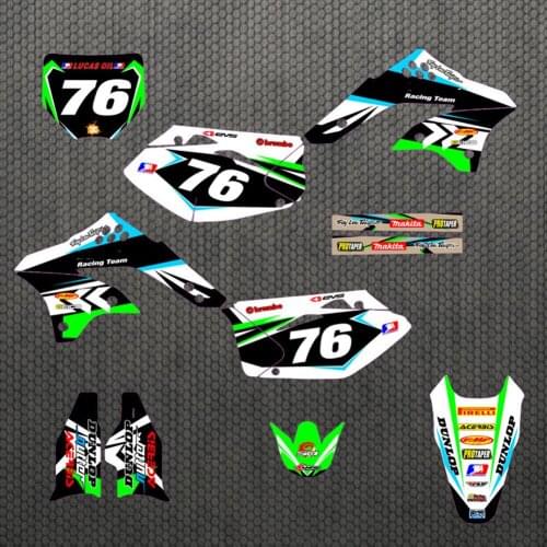 Free customized Numbers Names Motocross KXF 450 3M Stickers Decals Graphics kits For Kawasaki KXF450 KX450F 2006 2007 2008