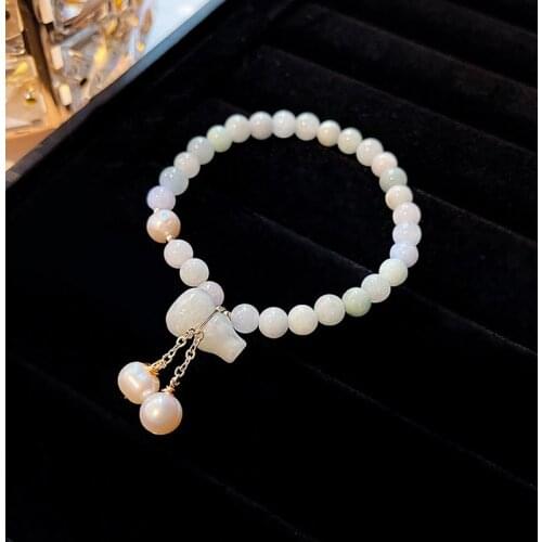 2021 New Gourd Pendant Natural Freshwater Pearls Chalcedony Beaded Bracelets for Women Female Fashion Jewelry Wholesale YBR529