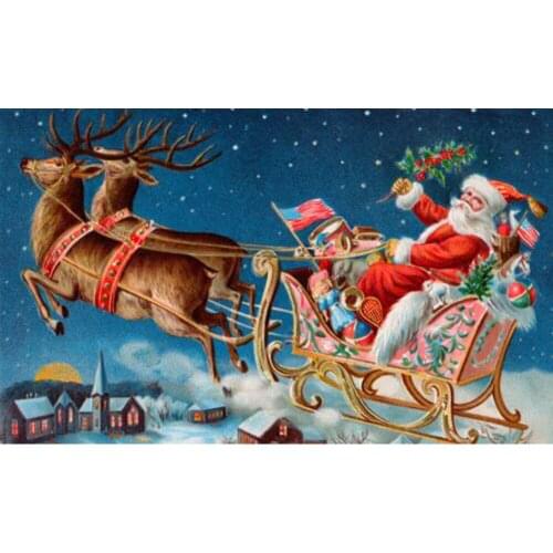 Full square/round Embroidery 5D DIY diamond painting Carriage santa 3D Cross stitch kits mosaic wall stickers