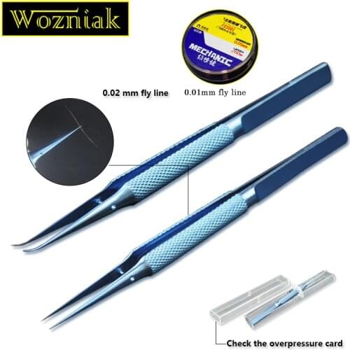 Wozniak Professional Repair Fly line fingerprint Tweezers Pliers Jumper Line 0.01mm for iphone Motherboard Copper wire
