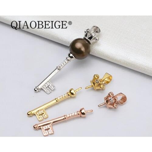 QIAOBEIGE diy glued your beads for jewelry making magic pearl necklace sterling silver gift to girl through hole bead accessory