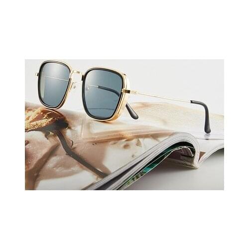 2021 Fishing Square Metal Men Sunglasses Vintage Anti-reflective Mirror Glasses Classic Design Women Sun Glasses UV400