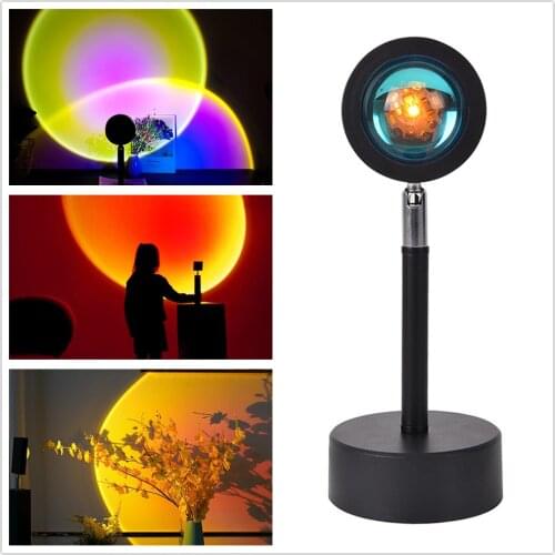 Sunset Lamp Driver-Free Lamp Beads with Remote Control Rainbow Projector Light Colorful Background Wall Lamp