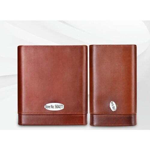 Cigar Moisturizing Humidor Portable Cedar Wood Genuine Leather Cigar Case Large Capacity Fit 3-8 Cigar Case