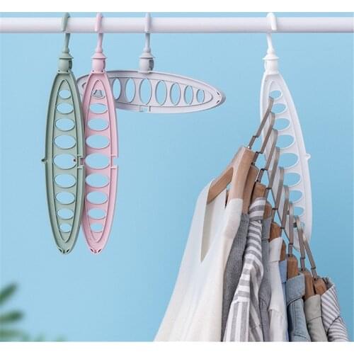 9-hole Clothes hanger organizer Space Saving Hanger multi-function folding magic hanger drying Racks Scarf clothes Storage