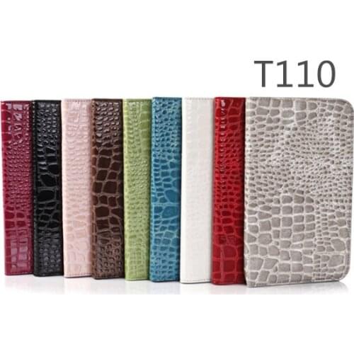 High quality Crocodile PU Leather cover Case for Samsung Galaxy Tab 3 Lite 7.0 T110 Cover with Stand Tablet PC Protective+film