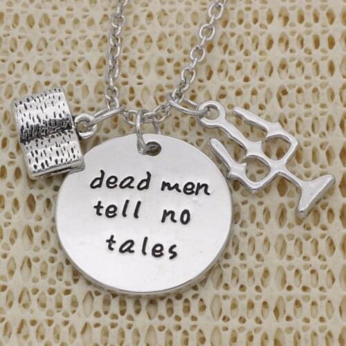 Fashion Necklace Wisdom book Candlestick show dead man tell no tales Gifts Alloy Necklace Chains Jewerly For Women N2015