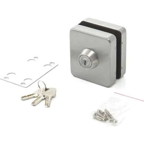 10mm-12mm Glass Door Single Latch Lock Stainless Steel Brushed Finish