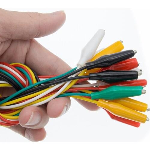 10pcs Line length 50cm Crocodile clip number 35mm 28mm Double-ended Crocodile Clips Cable Alligator Clips Wire Testing Wire Clip