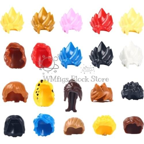 10pcs/lot Movies Anime Series Characters Hair Accessories Boys Girls Various Hairstyles Building Blocks Toys Children Gifts