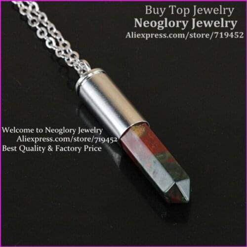 10pcs Natural India Stone Gems Point Bullet Necklace Silver Plated Casing Pendant Drusy Quartz Druzy Stone Pendant Necklace