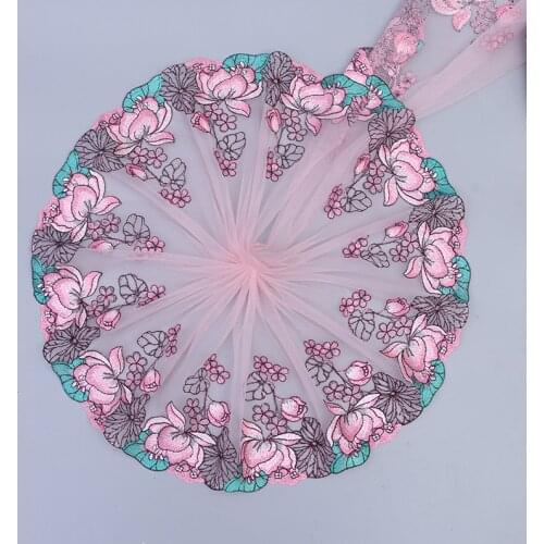 15Y New Mesh Mesh Embroidery Lotus Leaf Lotus Lace Clothing Car Skirt 21cm
