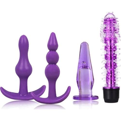 4pcs Anal Plug Vibrator Anus Beads Butt Plugs Dildo G Spot Stimulator Silicone Adult Sex Toys For Men Women Gay Prostata Massage