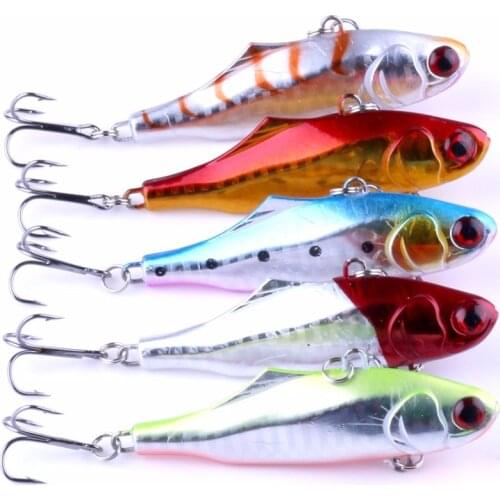 5pcs New Vibra Fishing Lure Hard Bait 7cm 24g All Water Levels Reflection Lures Isca Artificial Crankbait Fishing Tackle