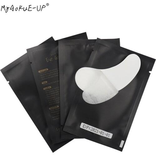 50 pairs Black Package Gel Eye Patches For Eyelash Extension Under Eye Pads Eyelashes Paper Patches Tips Sticker Makeup Tools
