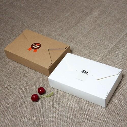 100pcs/lot 19.5cmx12.5cmx4cm Kraft Paper Gift Box Envelope Type Cardboard Boxes Sugar Package For Wedding Party Festival