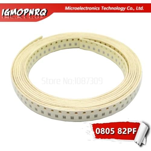 500pcs 82PF 50V 0805 SMD Thick Film Chip Multilayer Ceramic Capacitor