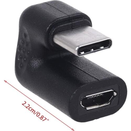 H05A 180 Degree Type C Male to Micro USB Female Converter Adapter for Cellphone