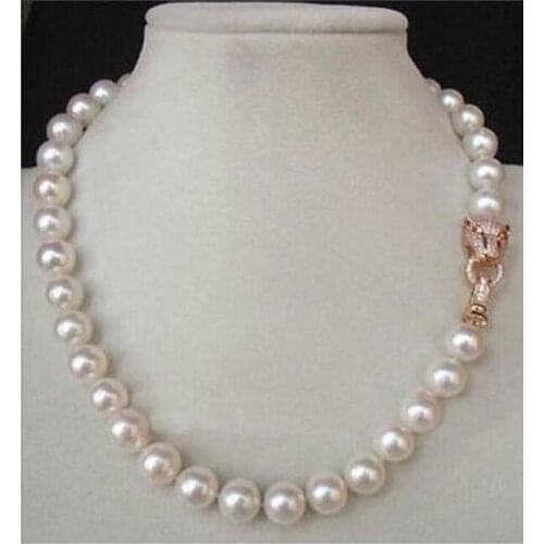 Noble jewelry 18" 9-10MM AAA++ GENUINE PEARL NECKLACE DIY women hot sale jewelry