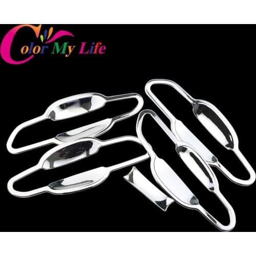 Color My Life Car Chrome Outer Door Handle Cover Door Bowl Protection Cover Trim Sticker for Hyundai Tucson 2015 2016 2017 Parts