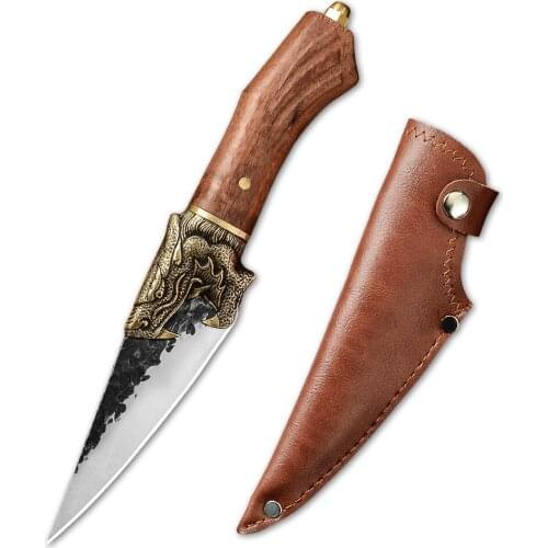 Damask 7Cr17 Molybdenum Vanadium Steel Kitchen Knife 5 Inch Forged Chopper Ultra Sharp Chopping Knife Chefs Home Cooking Knives