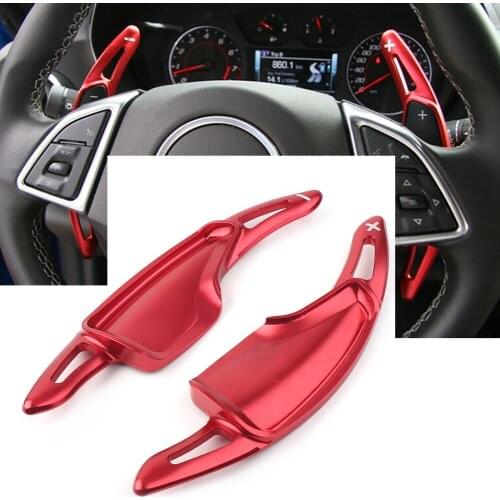 For Chevrolet Camaro 2016 2017 2018 Car Steering Wheel Shift Paddles Extension Direct Shifter Gear CNC Aluminum 2Pcs
