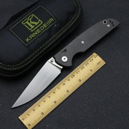 Kanedeiia Brand Dolphin folding Knife S35VN blade titanium carbon fiber handle camping pocket Hunting Kitchen Knives EDC Tool