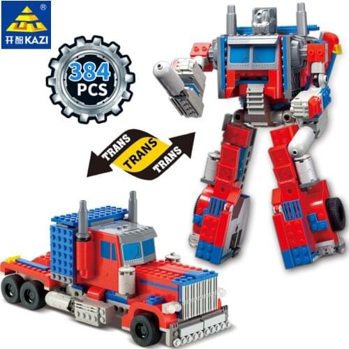 384Pcs Transformation Robot Toy Truck Car Building Blocks Sets Technic Playmobil Bricks Educational Toys for Children
