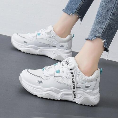Sneakers Women Thick Bottom Daddy Shoe Thick Bottom Round Toe Breathing Leisure Female Vulcanize Shoes rty67