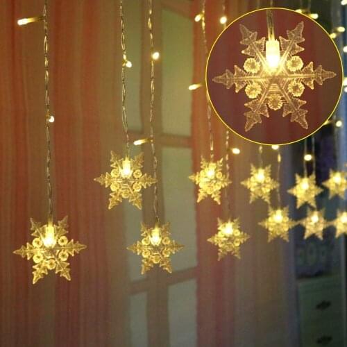 Snowflake curtain light 3.5M 96 leds Holiday lights Garland fairy lamp Wedding garden decoration Drop Shipping