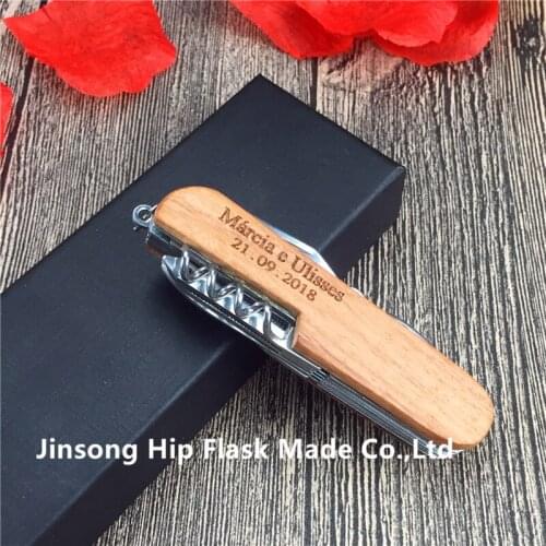Multifunction Knife 11 swiss knife folding blade knife wooden 3 lines 11 open can personalized logo