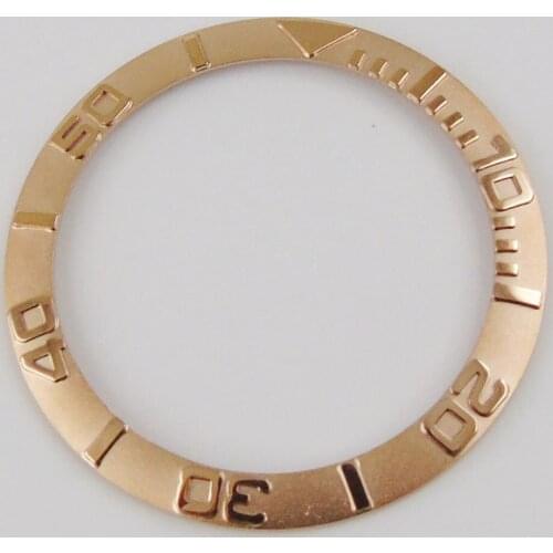 38MM Rose Gold Color Watch Bezel Insert For Fit 40MM Case SUB Automatic Movement Mens Watch