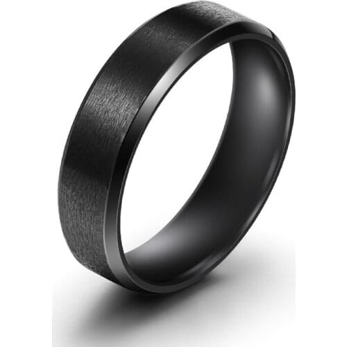 Black Color Stainless Steel Men Ring Fashion Jewelry Wholesale Wedding Rings
