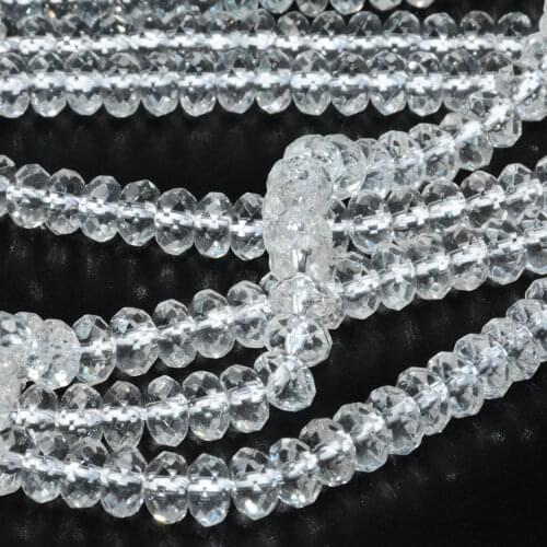Natural Clean Quartz Faceted Rondelle Beads 5x8mm