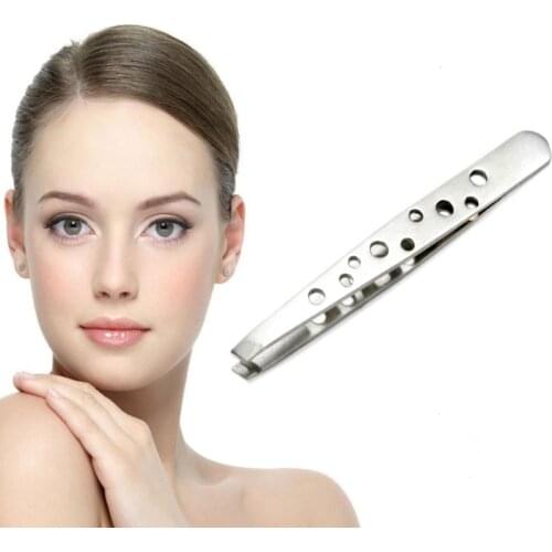 New Style 9 Hole Eyebrow Clips Steel Straight Eyebrow Clip Fashion Accessory Beauty Tool Plating Eyebrow Clip